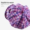 Sun Protection Plaid Cloud Berets Korean Style Octagonal Caps Japanese Button Hat  Spring Summer