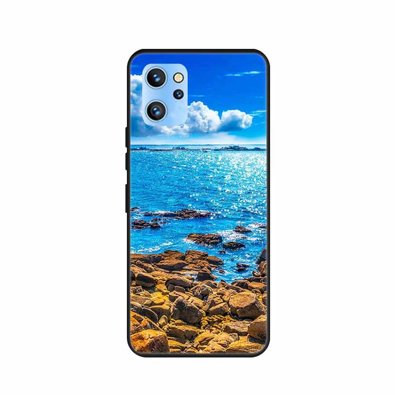 Etui do telefonu Umidigi A13 Pro 2022 Kwiaty Czarny Silikonowy Tylny Pokrowiec Miękki Pokrowiec TPU Do Umidigi A13S Etui A 13 S Coque Funda Torba