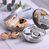 1PC - Round Marble Pattern Beauty Eye Contact Lens Box Dual Case Storage Lens Box Contact Lens Dual Case