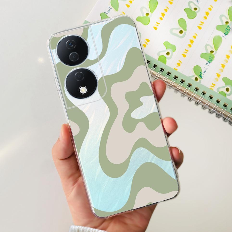 For Cover Honor X7b 5G Case For Honor X8B 4G Love Heart Women Fashion Luxury Pattern Housing Etui Huawei HonorX8b Soft Clear TPU