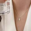 S925 Silver Necklace For Women Waterdrop Shape Fashion Minimalist Pendant Necklace Cute Charm Necklace Birthday Gift