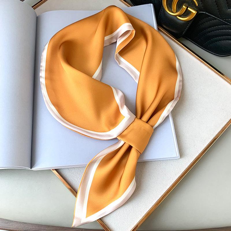 New Pashmina Silk Scarf Foulard Neckerchief Bandana Luxury Brand Female Hair Scarves Shawl Wraps Headband Hijab Cachecol
