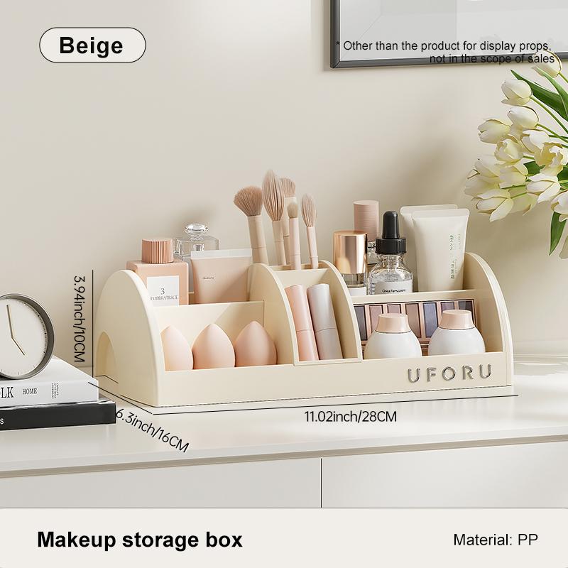 

UFORU Cosmetics storage box Home dressing table desktop large capacity multi-functional skin care products compartment shelf