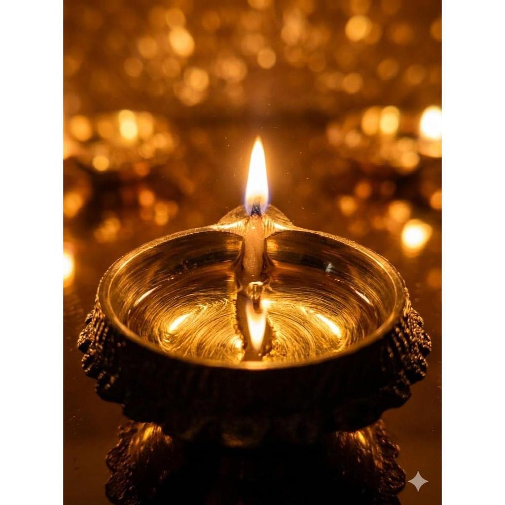 Pure Source India Heavy Mini Brass Diya/Lamp/Akhand Diya for Pooja Room