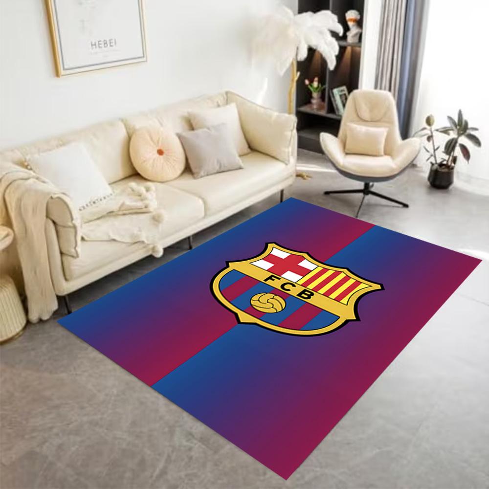 Fcb Crest Emblem Carpet Design for Dining Room Living Rooms Playrooms Bedrooms Anti-slip Rug Office home decor Gift for Festivals
