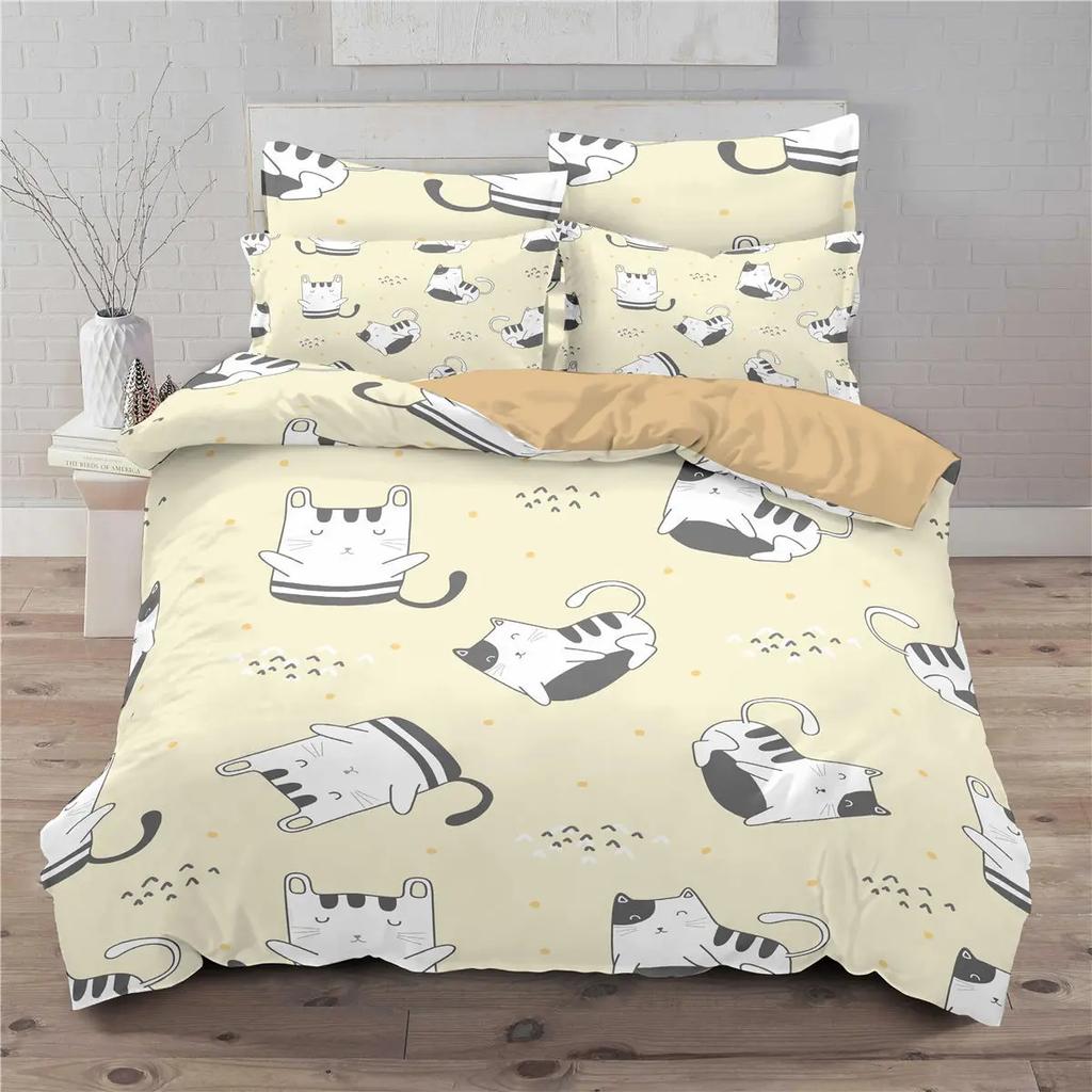 Black And White Milk Pattern Bedding Set Simple Style Soft And Comfortable Duvet Cover Set 3-Piece Children's Duvet Cover Set