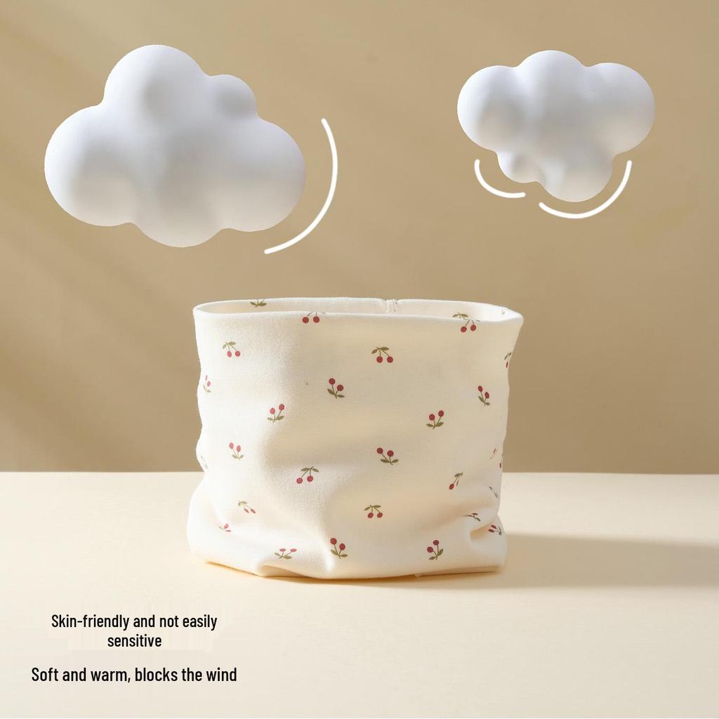 Kids' Cotton Neck Gaiter: Warm Windproof Scarf with Ear Loops for Autumn/Winter