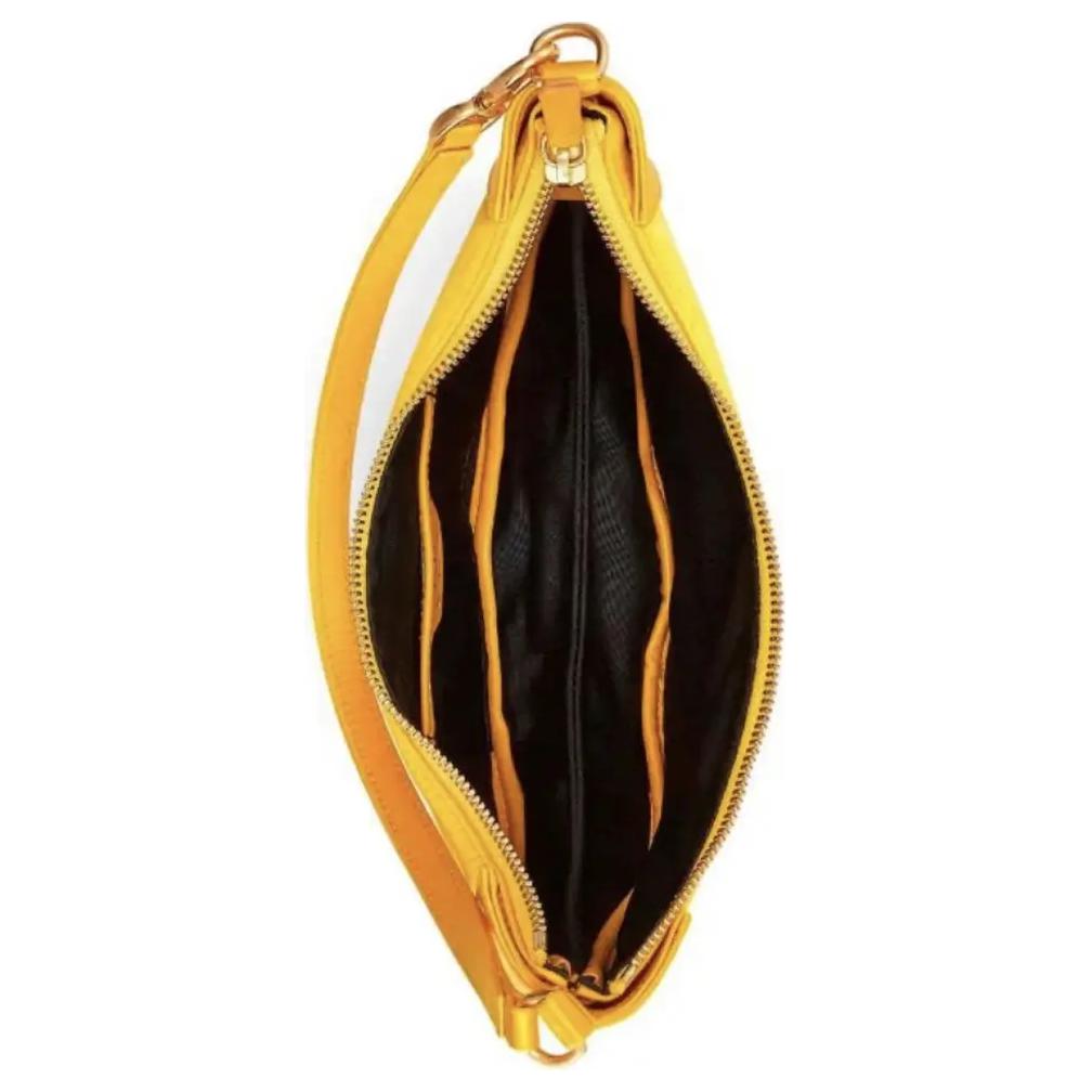 New Polo Ralph Lauren Polo ID Fabric With Cow Leather Clutch Handbag, Shoulder Bag Women's Yellow WAPOBAG02V20019