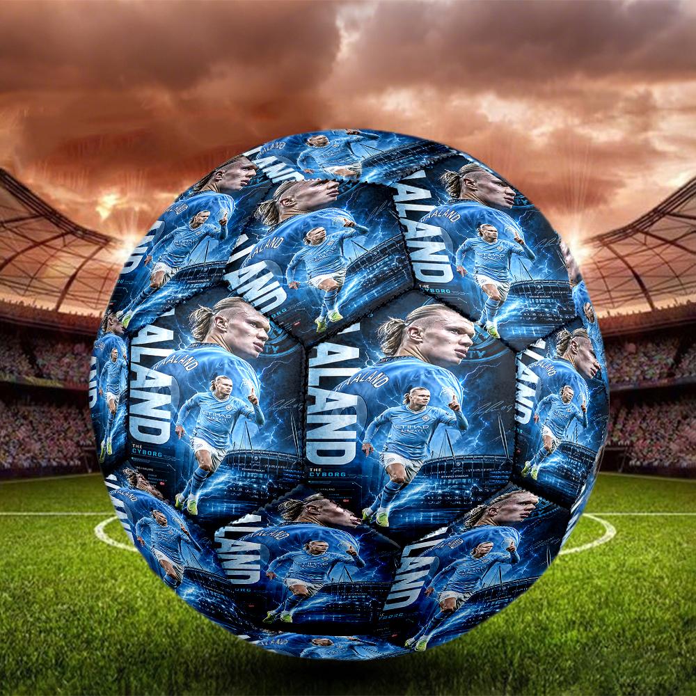 1 pz Haalands Momento Elettrico Design Elegante Taglia 5 Pallone da Calcio Professionale per Competizione Allenamento Pratica. 0701a4