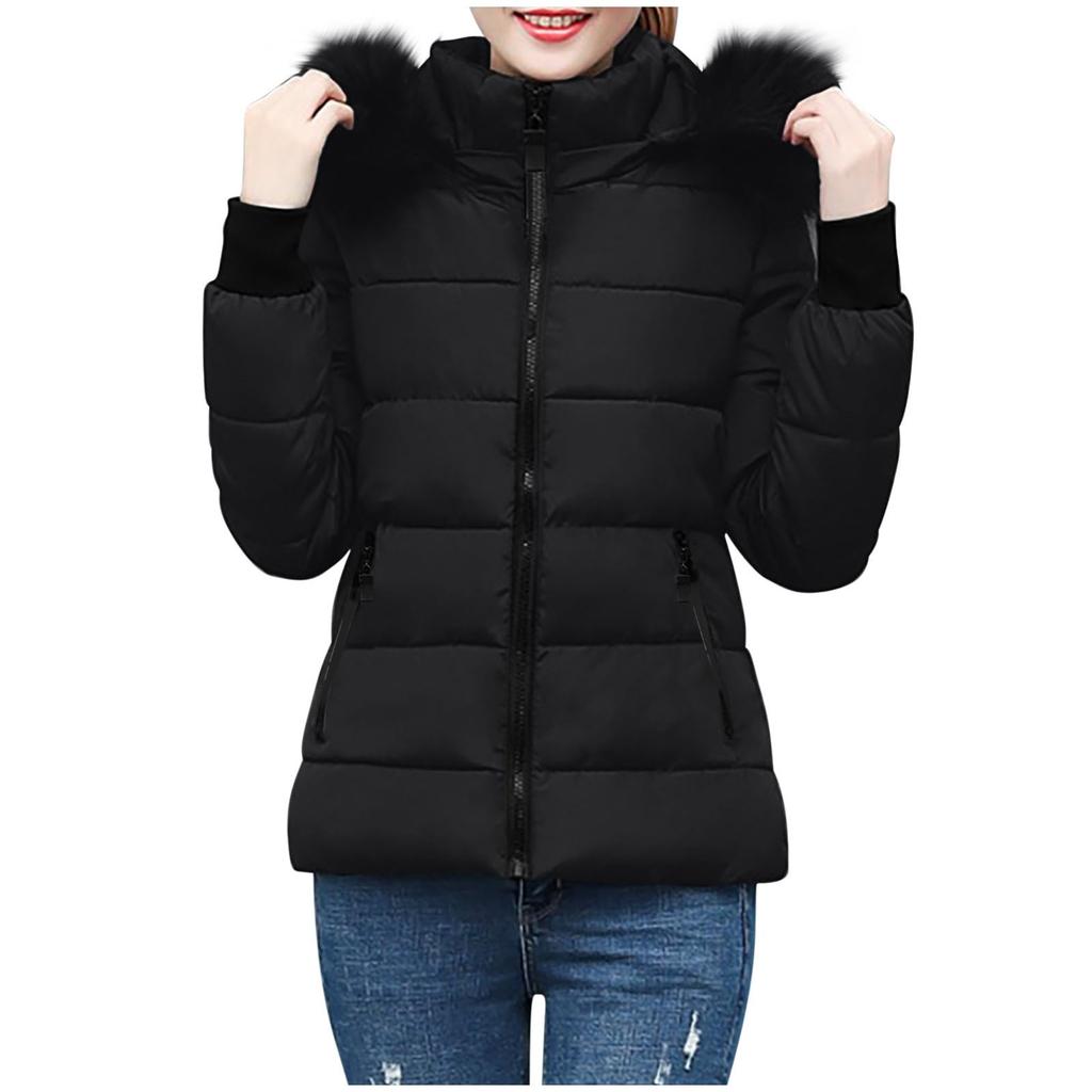 Winter Coat Women's Warm Jacket  Women's Long Sleeve Winter Coat With Pocket