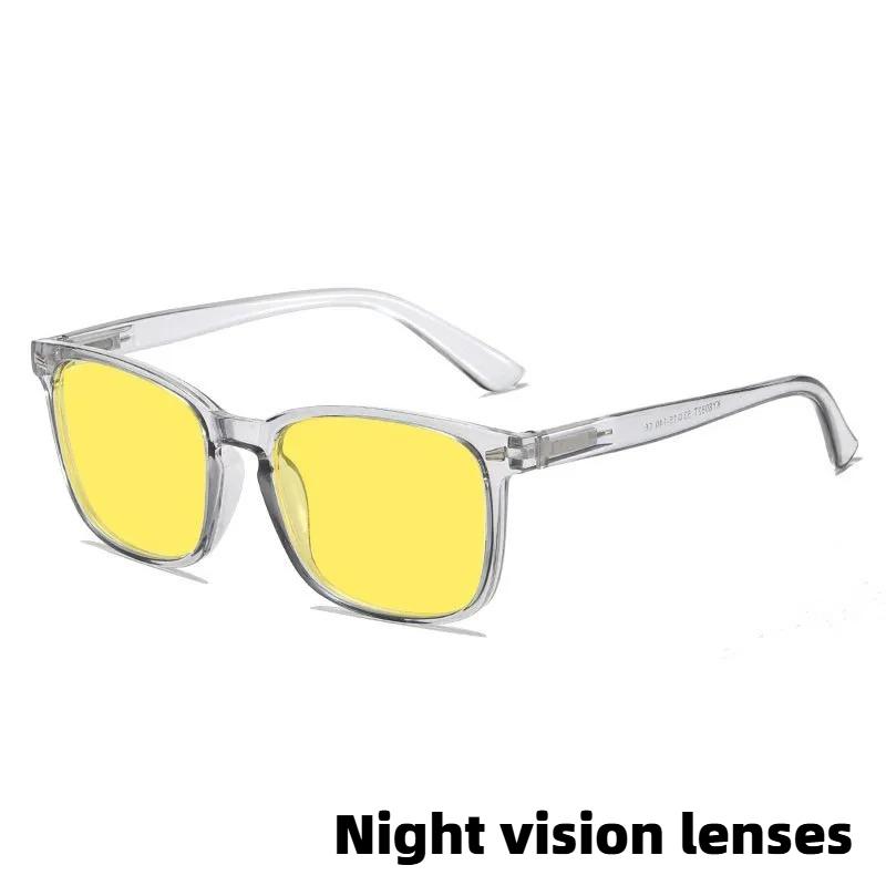 Fashion Square Frame Plain Glasses Orange & Red Lenses Anti Blue Light Glasses Gaming Protective Eyewear Night Driving Goggles