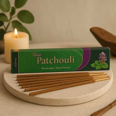 6x Patchouli Hand Rolled Masala Incense Sticks, 12 Sticks