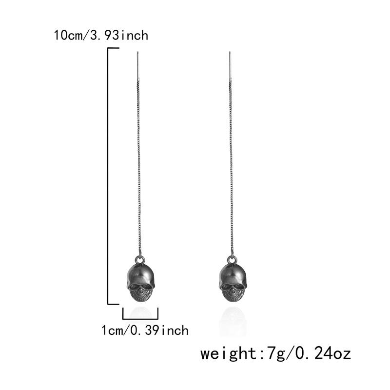 

Halloween Skeleton Ear Thread Earrings Spooky Skull Dangle Drop Jewelry Gift for Women Girls Costume Party Fashion Accessory