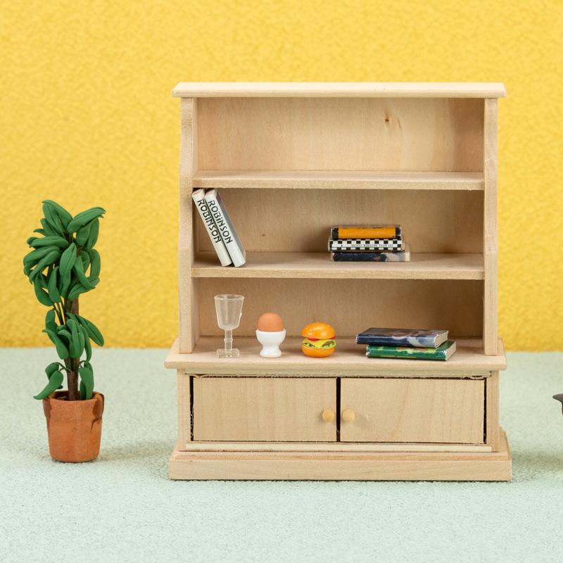 1:12 Dollhouse Miniature Bookcase Locker Storage Cabinet Rack Furniture Decortoy