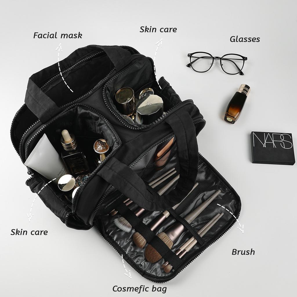 Women's Makeup Bag 2026 New Model Large Capacity Portable Travel Handheld Cosmetic Organizer with Dividers