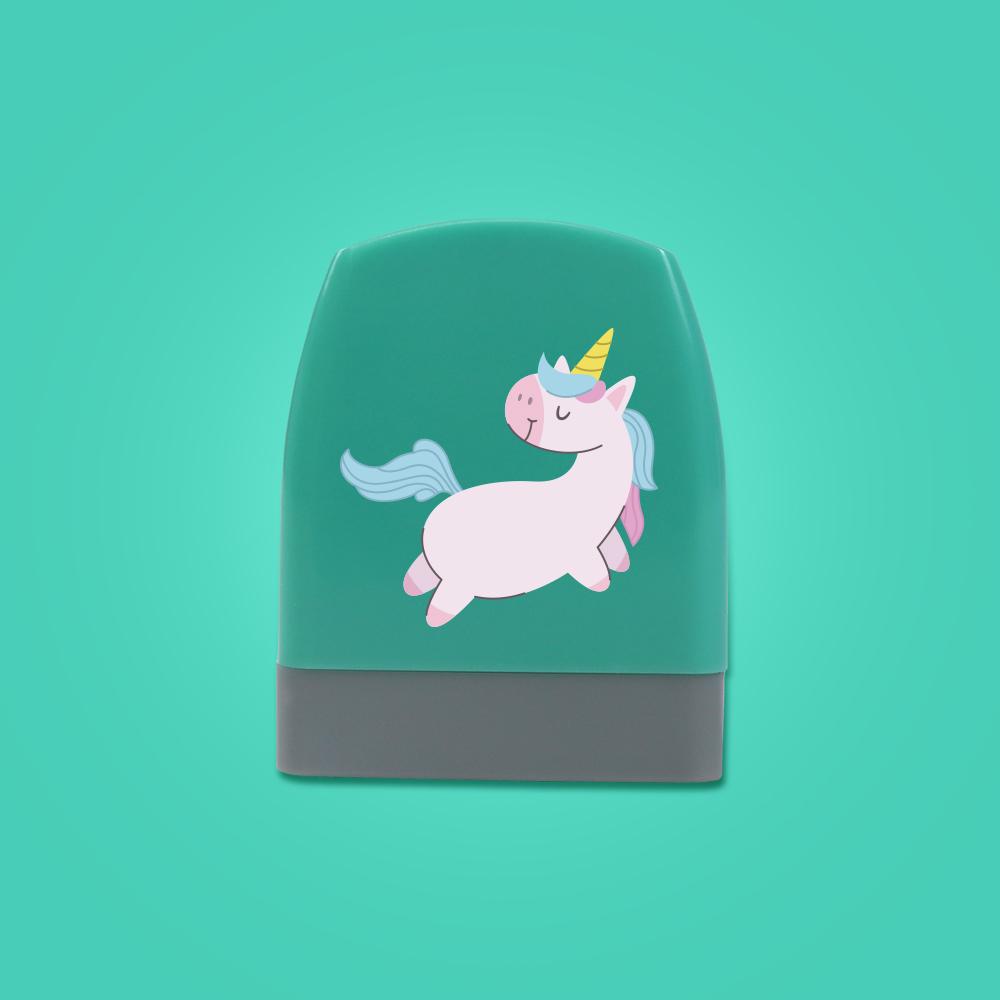 

1pc Personalize Custom Name Whale Chameleon Unicorn Stamp Clothes Waterproof Name Stamp Will Not be Washed Off Christmas YZ024-3-Green