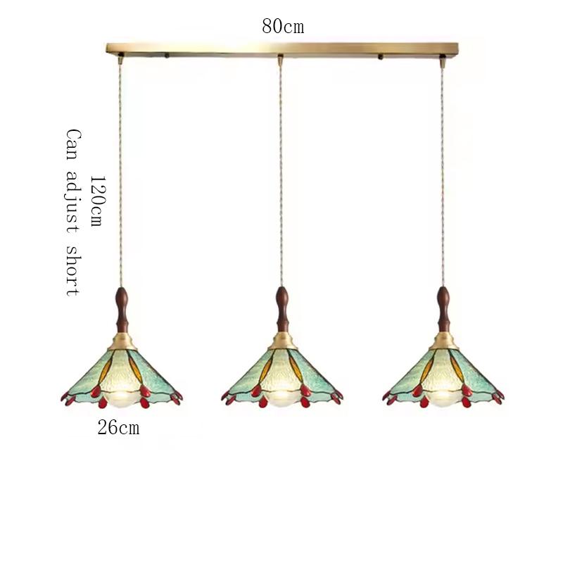 Tiffany Chandelier Retro Creative Stained Glass Lotus Pendant Light Corridor Bedroom Living Room E27 Single Head Hanging Lamps