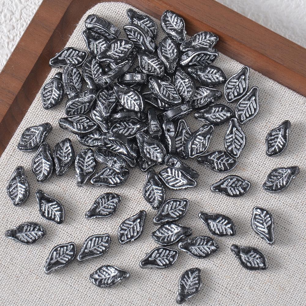 Czech Glass Hollow Maple Leaf Beads for DIY Hair Accessories