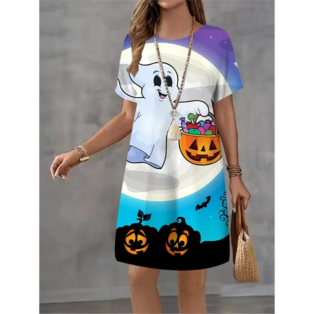 Daily Comfort Simple Soft Short Sleeve Dress Casual Versatile Casual Dresses S