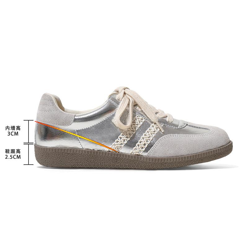 Su Yinyin same spot Dexun shoes retro lace edge cowhide sports Dexun casual shoes women's Forrest Gump shoes board shoes
