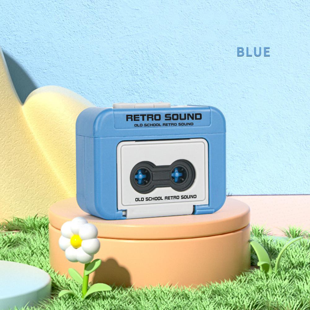 

Vintage Mini Tape Recorder Keychain Music Box with Recording Feature Cute Couple Gift Collectible Pendant Novelty Decorative синій