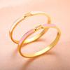 Fashionable Stainless Steel Titanium Bracelet Women's Simple Versatile Cold Electric Plating 18K Gold Plated Diamond Drip Glue
