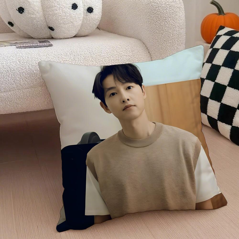 

Handsome Talented Korean Actor SSong Joongki Cushion Cover Throw Pillow Cover Hidden Button Durable Polyester Chair Cushion 30X30cm