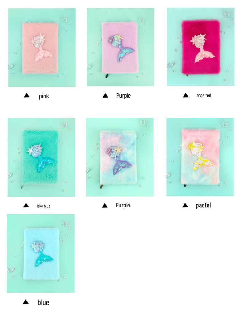 Quaderno Morbido A5 Coda di Sirena con Paillettes - 80 Fogli Diario Regalo Cartone Animato