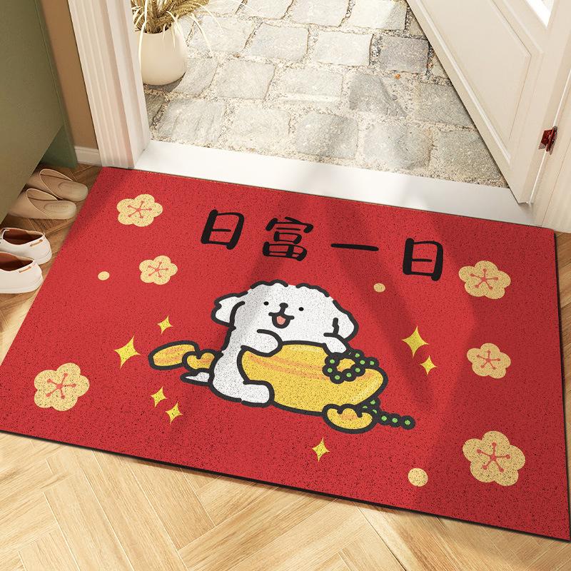 Cartoon Dog Diatom Mud Floor Mat Welcome Carpet for Living Room Entryway Non-Slip Bathroom Shower Area Footpad Kitchen Decor Rug