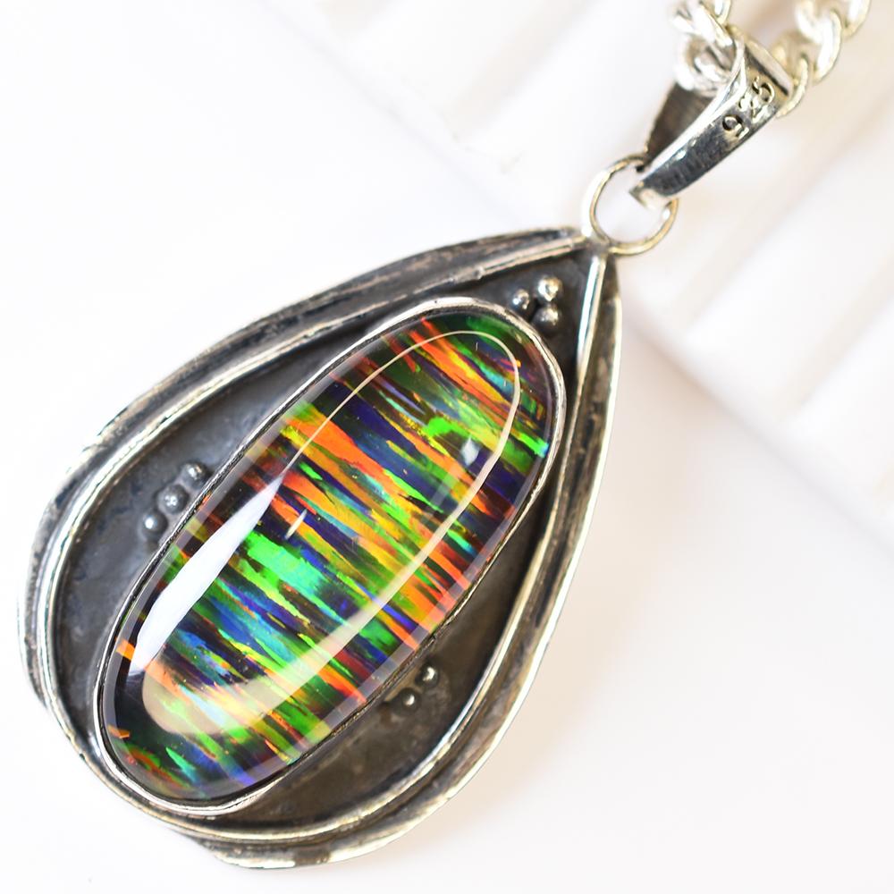 Natural Opal Pendant Quality 41.15 ct Oval Cut Gems October Birthstone for Gem Collections