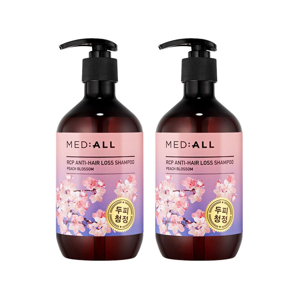 MED:ALL Scalp Cleansing, Hair Loss Relief Shampoo Peach Blossom 480mlx2