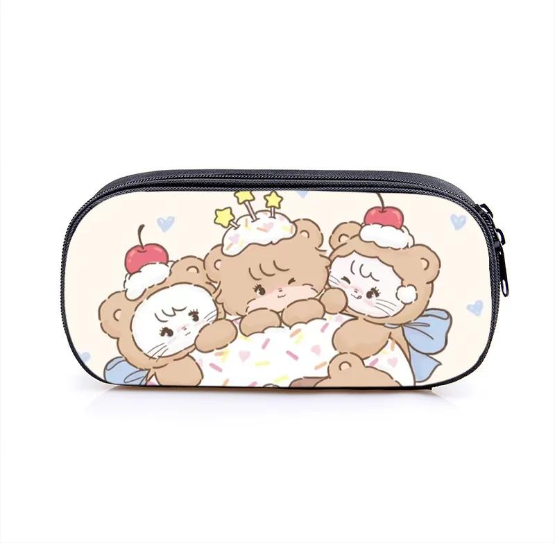 Mikko Pencil Bag Anime Pencil Cases Canvas Kawaii Stationery Box Children's Office Student School Supplies Stationary