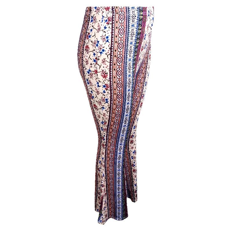 DAFIFY Damenmode, lässig, Frühling, Herbst, Bohemia-Druck, hohe Taille, Hosen und Caprihosen