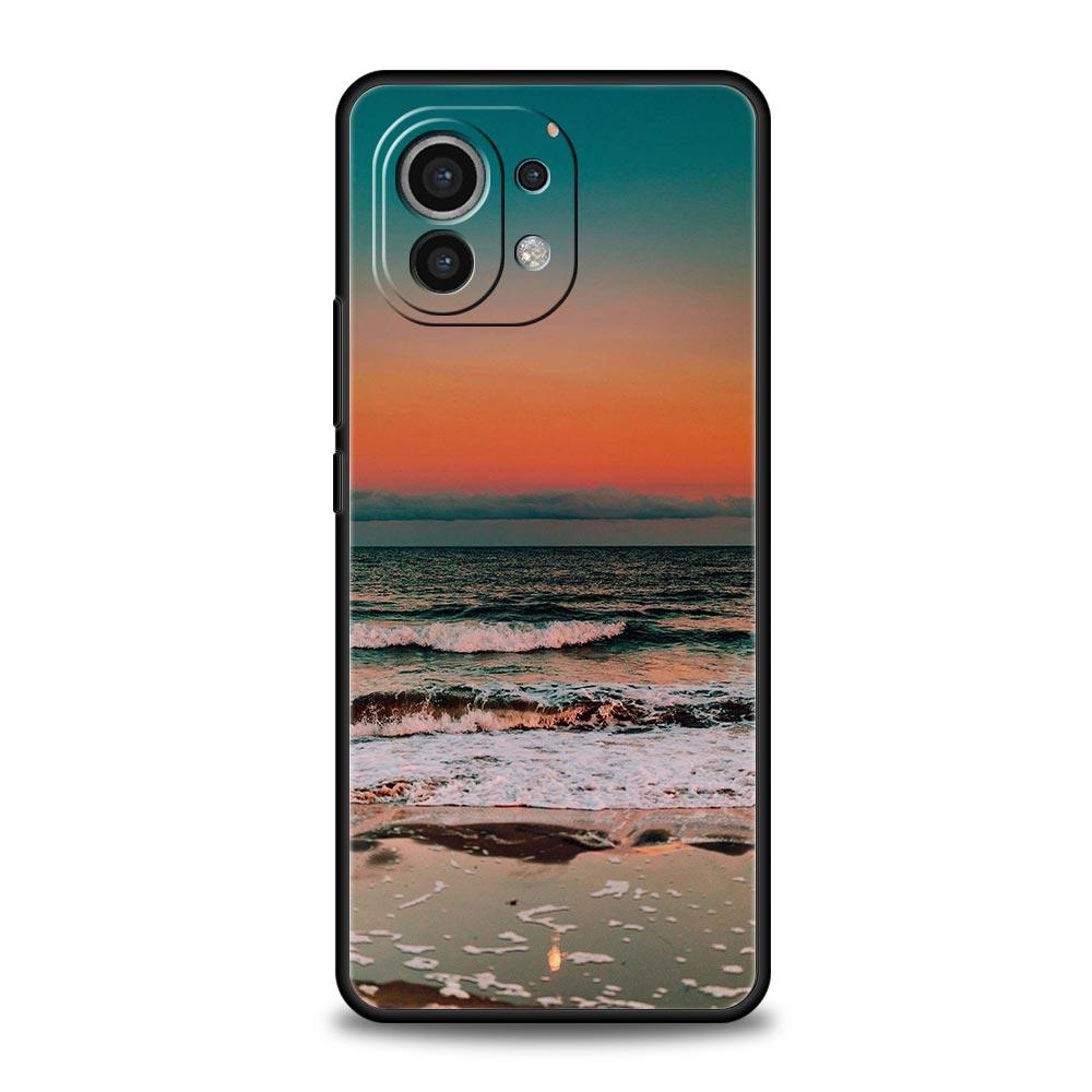 Meerblau Himmel Strand Handyhülle Für Xiaomi 13 12 11 Lite 12T 11T 10T 9T Mi Poco X5 M4 M3 X4 X3 Pro F5 F4 F3 GT 5G Schwarze Hülle