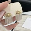 French Luxury Silver White Color Tassel Earrings Women Fashion Silver Needle Earring Jewelry Gifts