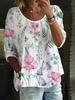 Camicia estiva alla moda da donna taglie forti, casual, a maniche corte, stampata