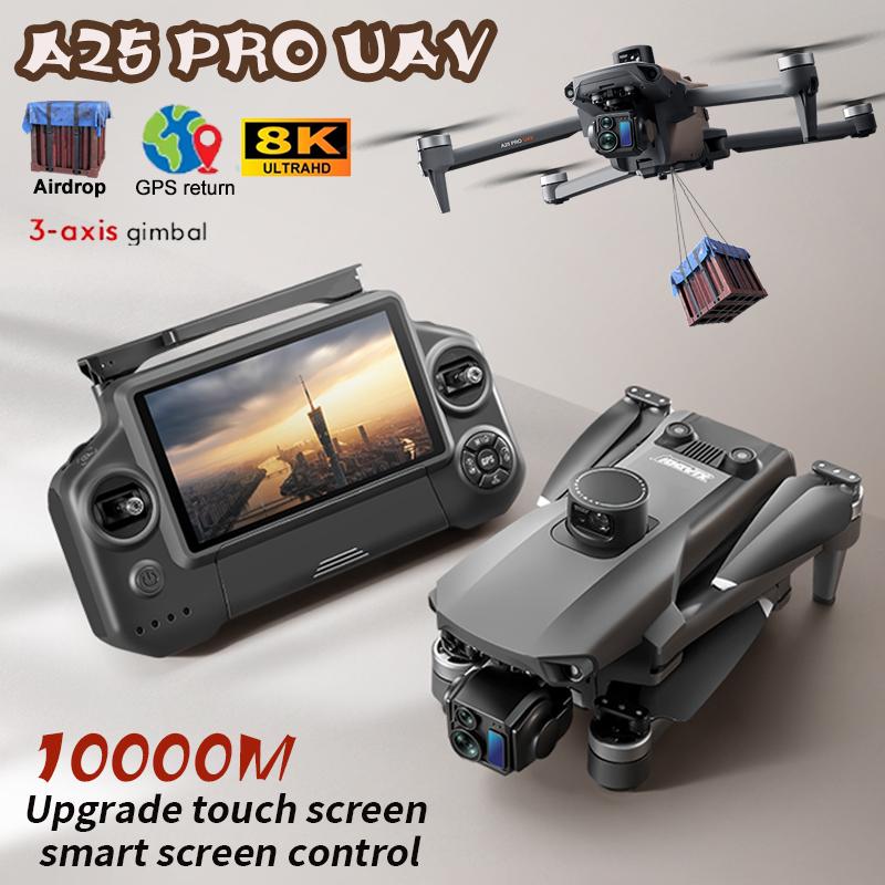 2026 A25 PRO Drone GPS with 8K Camera 3-Axis Gimbal 5G WIFI Transmission 360° Laser Obstacle Avoidance Touch Screen FPV Brushless RC Quadcopter