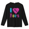 I Love The 80 S T Shirt 90 Costume Party Vintage Washed Top For Everyday Wear Versatile Homme Designer Clothes Fashion Casual