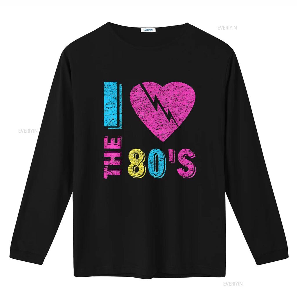 I Love The 80 S T Shirt 90 Costume Party Vintage Washed Top For Everyday Wear Versatile Homme Designer Clothes Fashion Casual