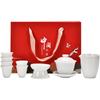 Dehua white porcelain tea set, Kung Fu tea set, complete set of tea, tea cup business gift set