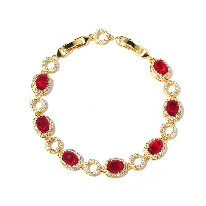 Popular Jewelry Accessories Color Zircon Jewelry Bracelet Brass Electroplated Platinum Jewelry
