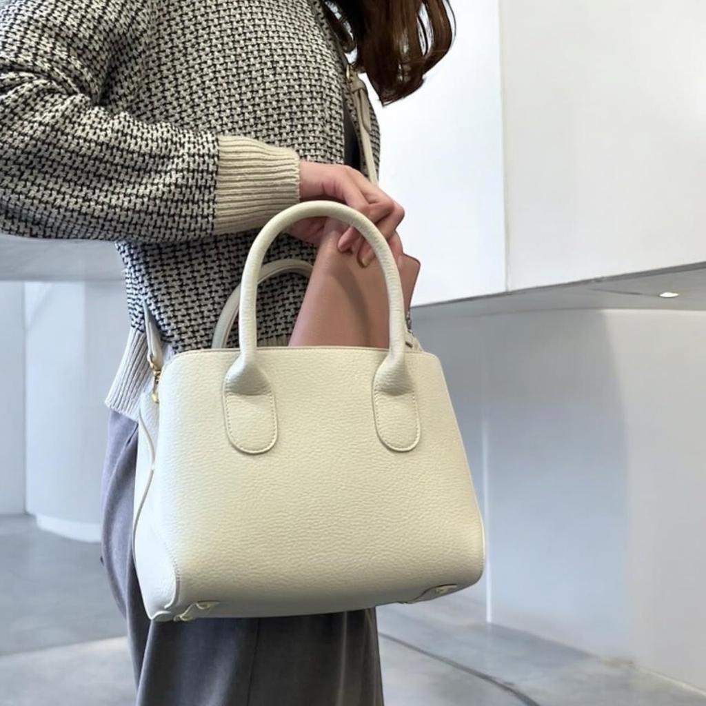 [mauve] A Cute, Rounded 2-way Tote Bag (mocha)