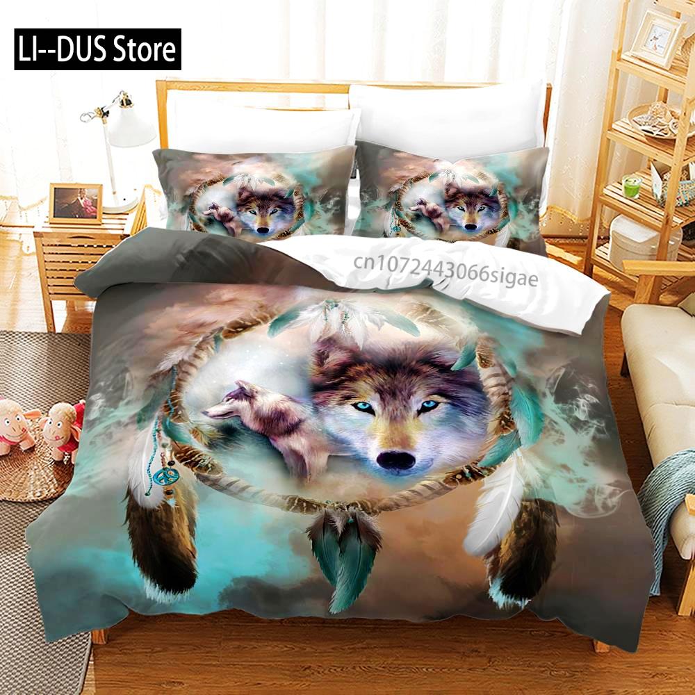 

Dreamcatcher Bedding Set Single Twin Full Queen King Feather Size Bed Set Aldult Kid Bedroom Duvetcover Sets 3D Anime 019 135x200cm