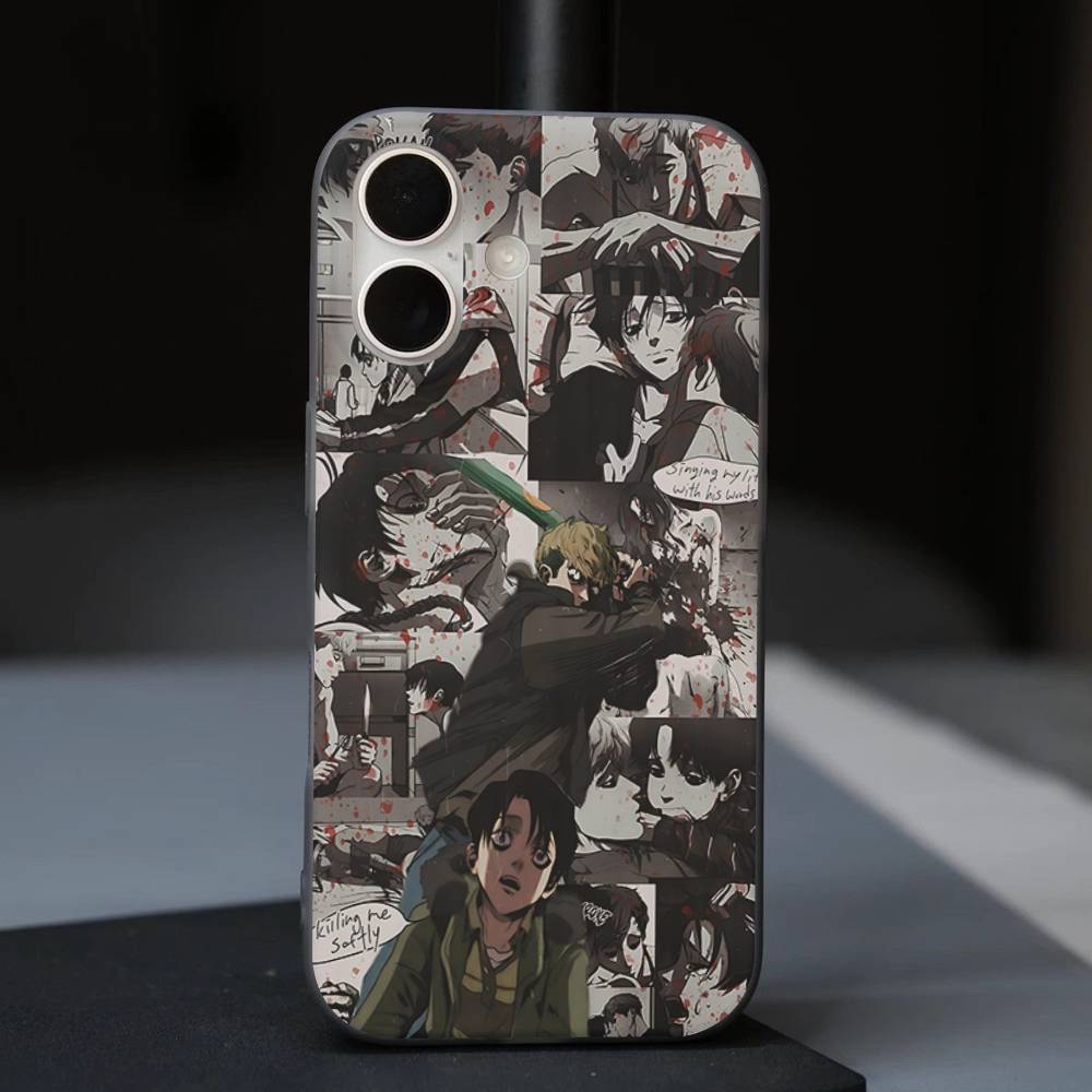 Anime Killing Stalking Phone Case For IPhone 17 16 15 14 13 12 11 Pro Max Plus Corrugated Bumper Back Cover Shell