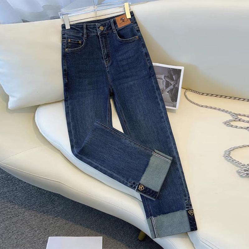 

Women s High-Waisted Petite Retro Straight-Leg Jeans - 2024 Autumn/Winter Collection 32 (145-155 jin recommended) синій