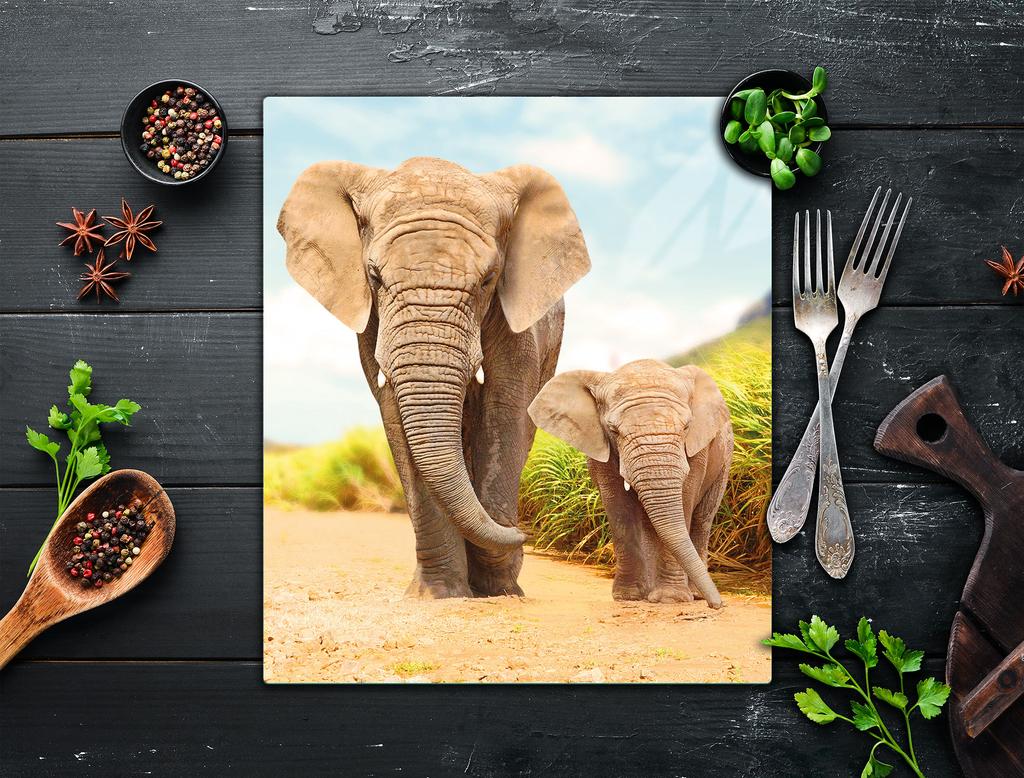 GLASS CUTTING BOARD 45x52 Elephant