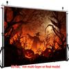 2D flat design 1 eerie Halloween-themed banner - terrifying pumpkin landscape.PMJ