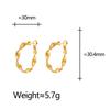 14K Gold-Plated Geometric Round Twisted Hoop Earrings for Women Fashion Simple 925 Silver Needle Hypoallergenic Earring Jewelry