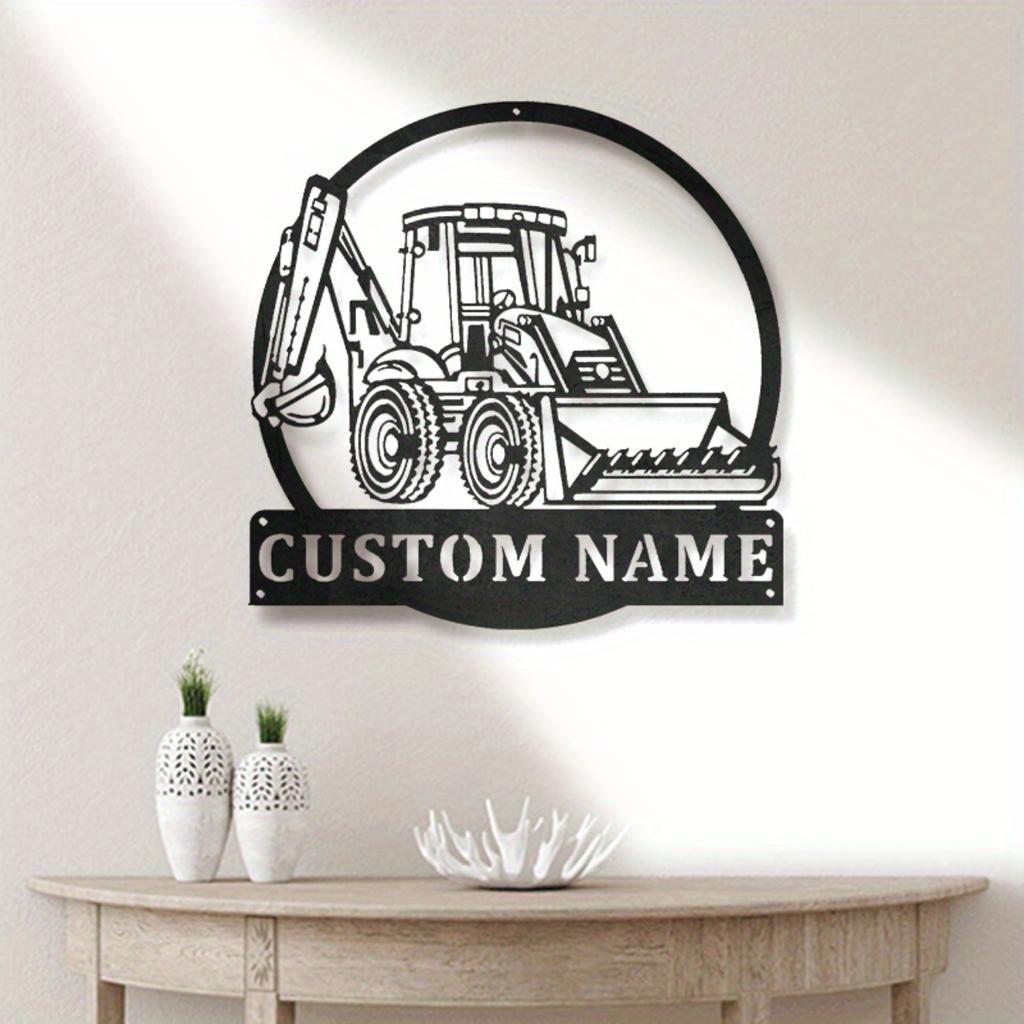 Metal Wall Art Backhoe Loader Truck Sign, Custom Heavy Equipment Decor, Sleek Garage Man Cave Gift