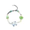 Womens Trendy Ceramic Beaded Bracelet With Heart And Geometric Charms Style Retro